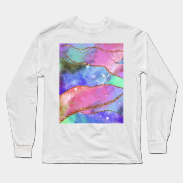 Geode Galaxy Long Sleeve T-Shirt by KathrinLegg